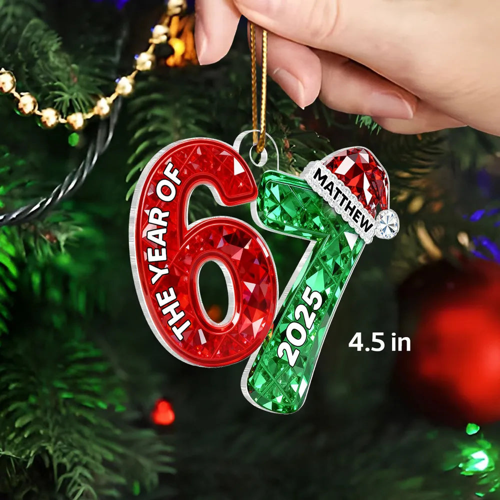 Personalized Christmas Ornament for 67th Birthday - Custom Year 2025 Gift Ornament MagicInPrints