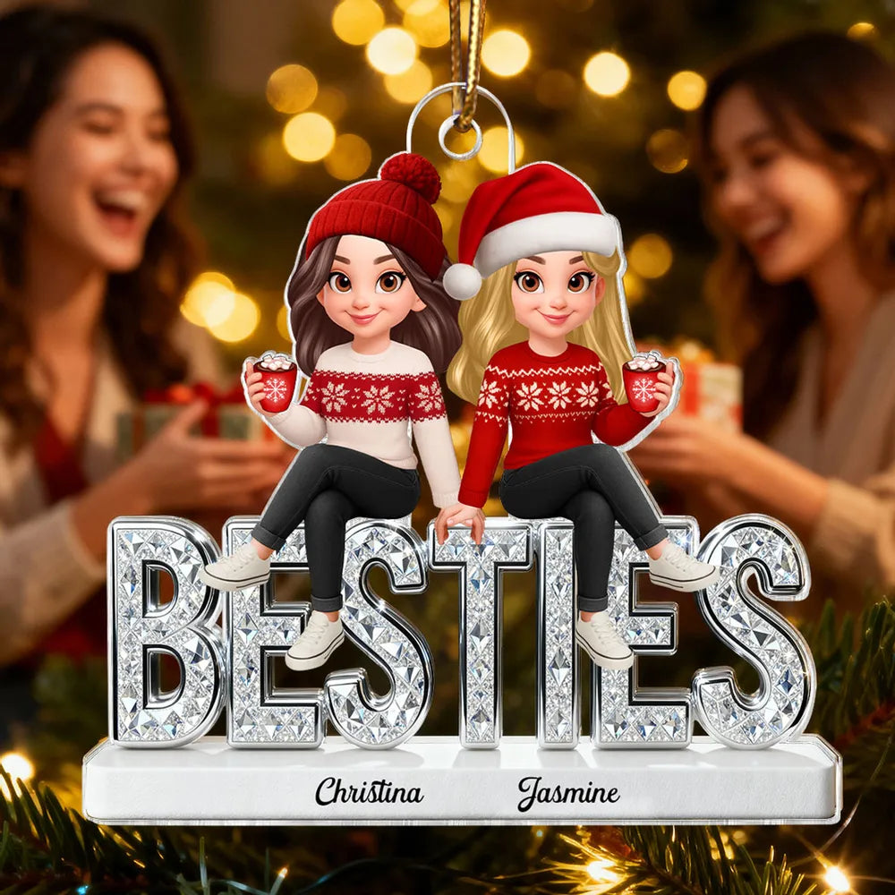 Personalized Best Friends Christmas Ornament - Custom Names Holiday Gift Ornament MagicInPrints