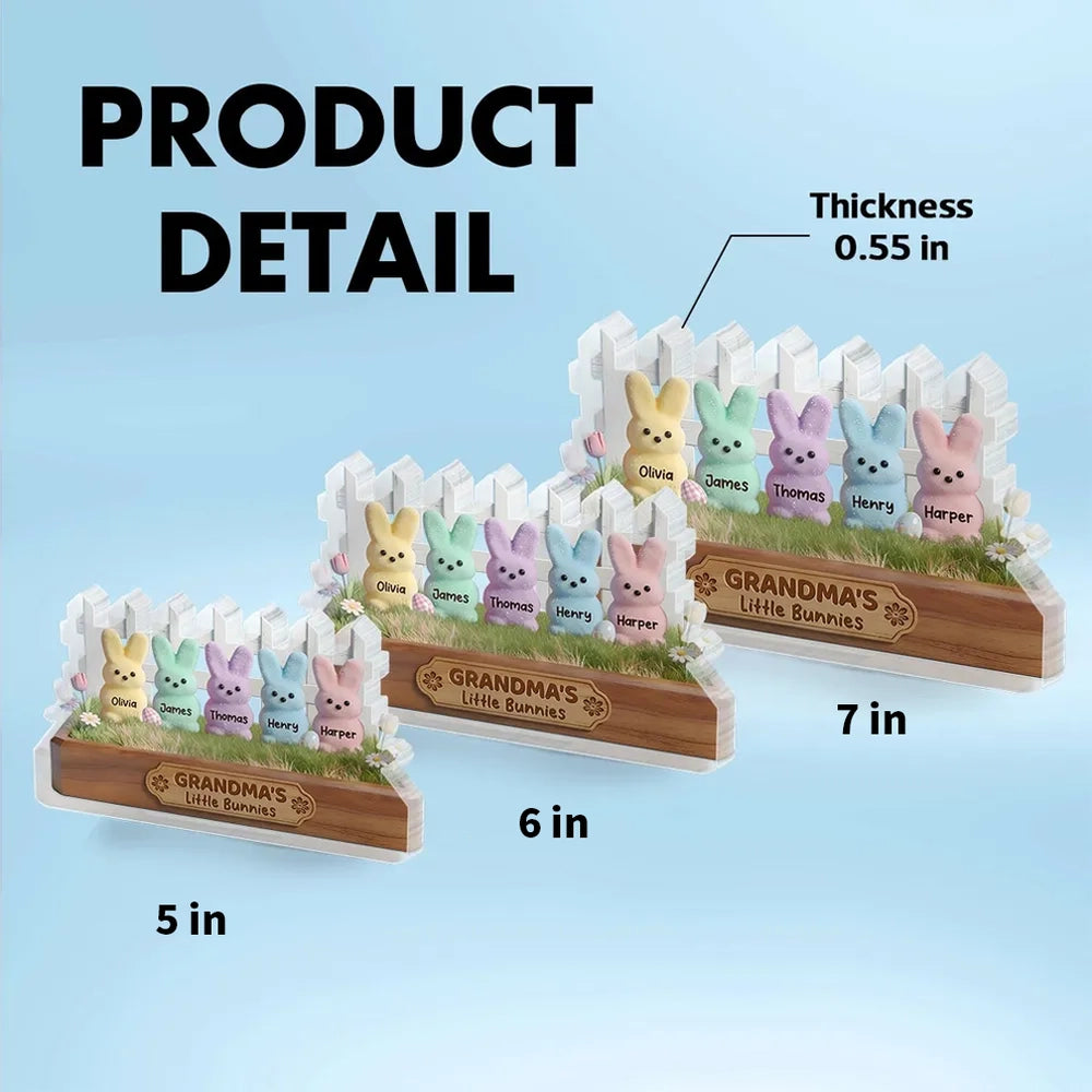 Personalized Bunny Family Garden Decor for Grandma - Easter Gift Plaque MagicInPrints
