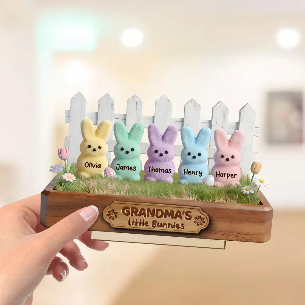 Personalized Grandma's Little Bunnies Figurine - Easter Gift for Family Plaque MagicInPrints