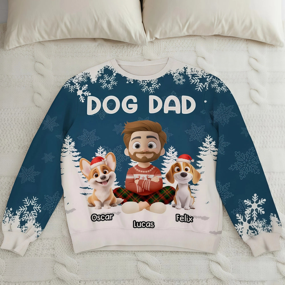 Personalized Dog Dad Christmas Sweatshirt for Men - Holiday Gift Cloth MagicInPrints