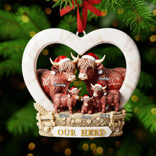Load image into Gallery viewer, Our Herd - Personalized Highland Cow Christmas Ornament Ornament MagicInPrints
