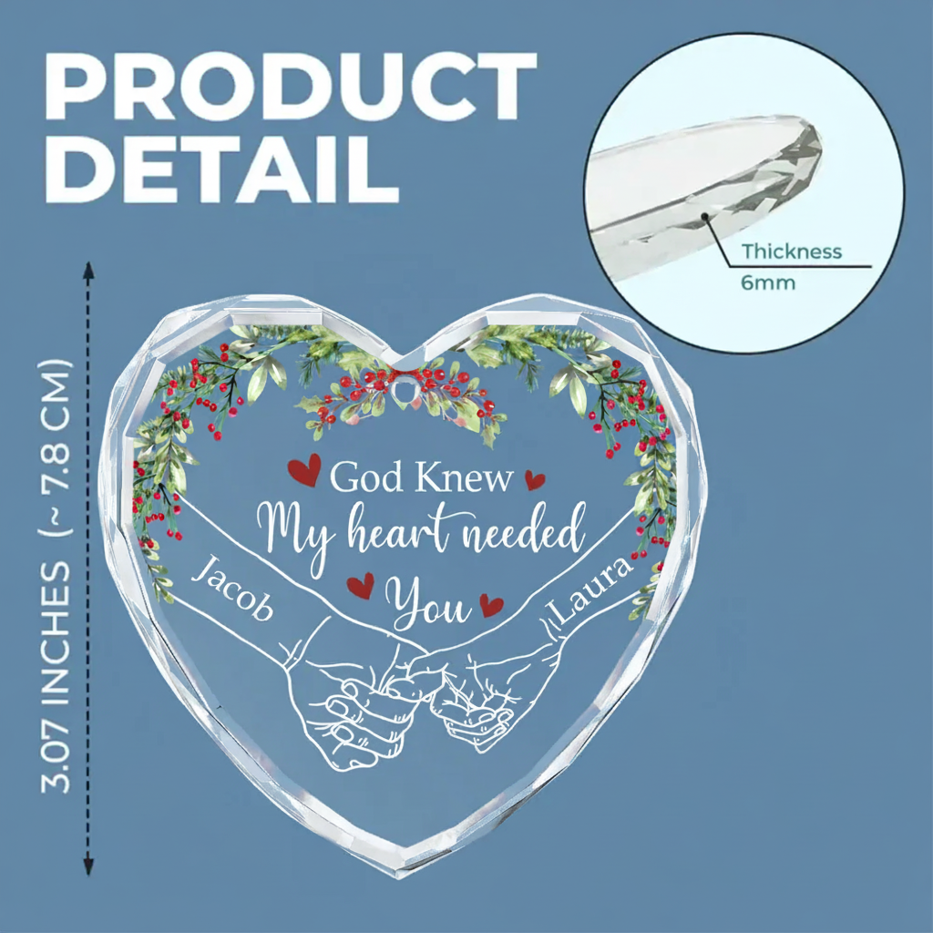 Personalized Heart Ornament for Couples with Custom Names - Christmas Gift Ornament MagicInPrints