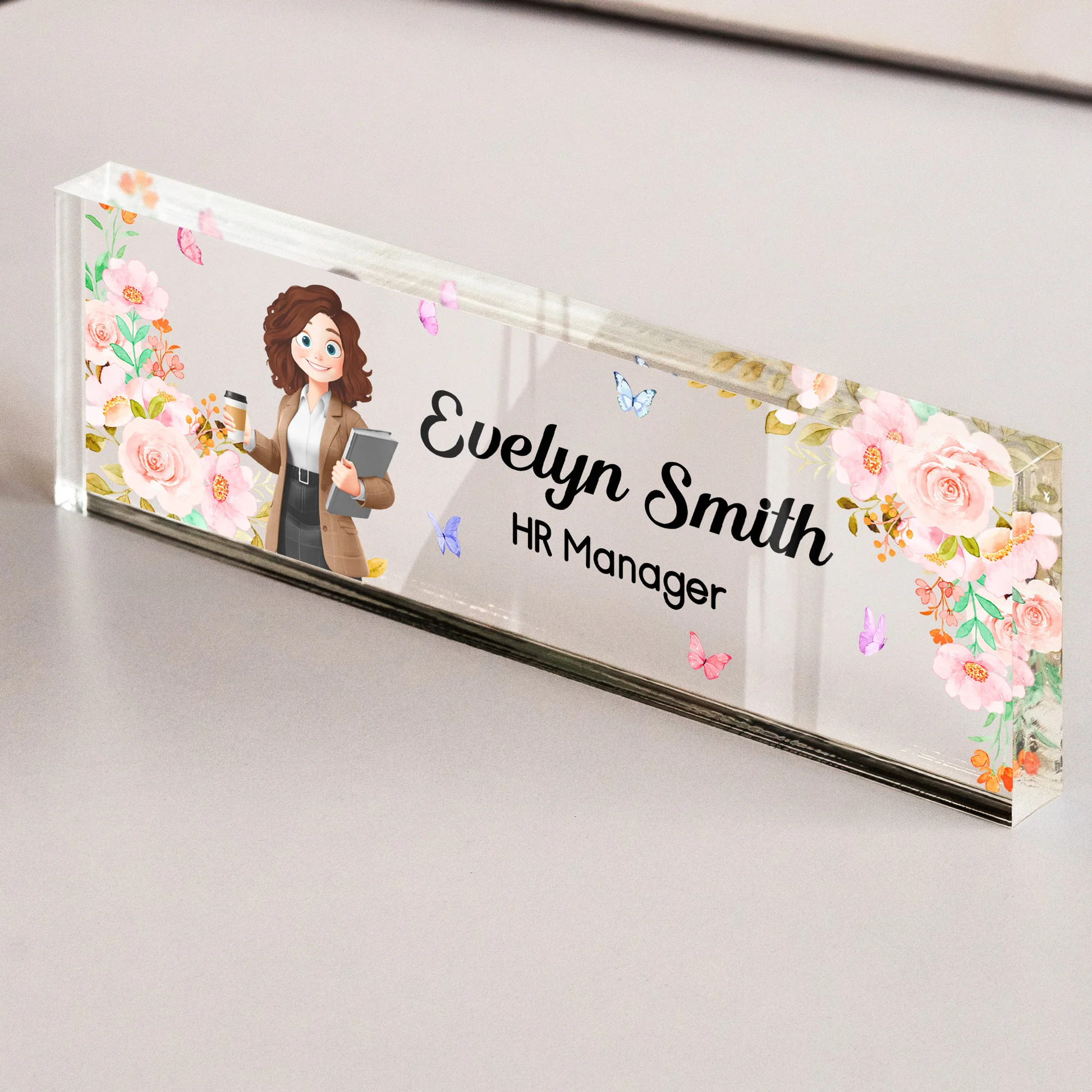 Personalized Acrylic Desk Name Plate for Professionals - Office Decor Gift Plaque MagicInPrints