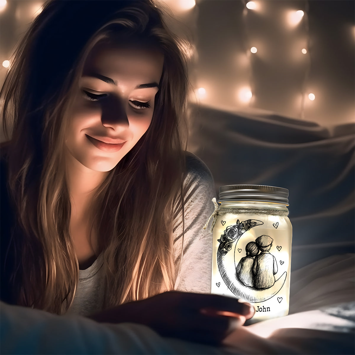 Personalized LED Mason Jar Lights for Couples - Romantic Home Decor Gift Lamp MagicInPrints