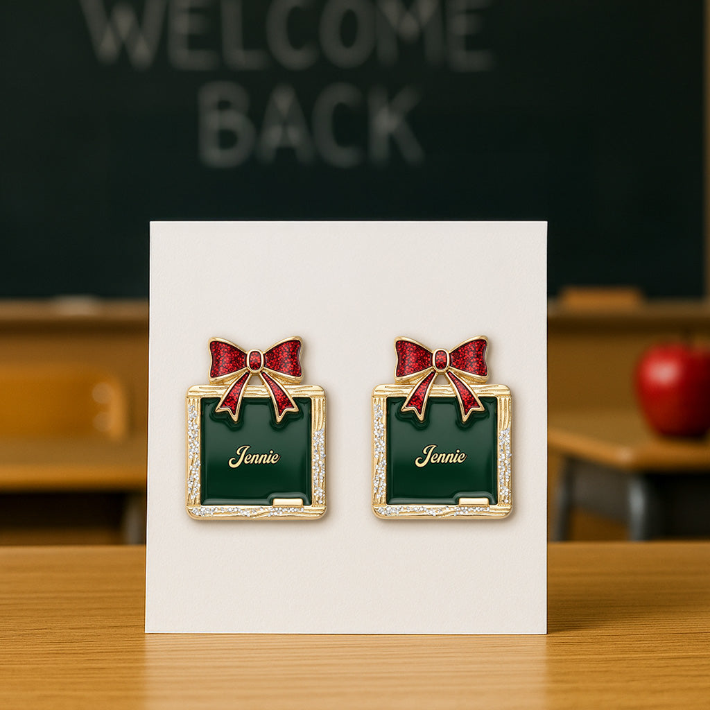 "A Gift as Sweet as Knowledge" - Teacher Stud Earrings, Personalized Gift for Educators Earrings MagicInPrints