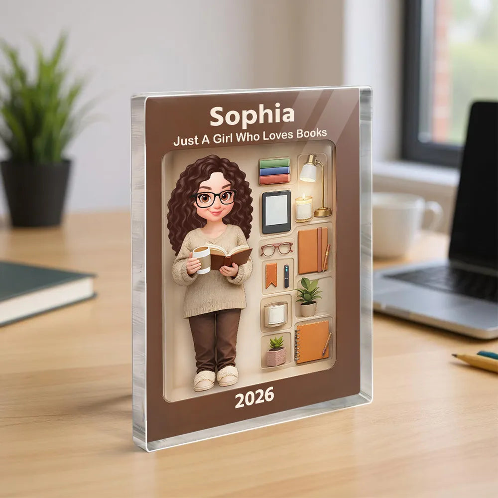 Personalized Book Lover Acrylic Block for Girls - Home Decor Gift Plaque MagicInPrints