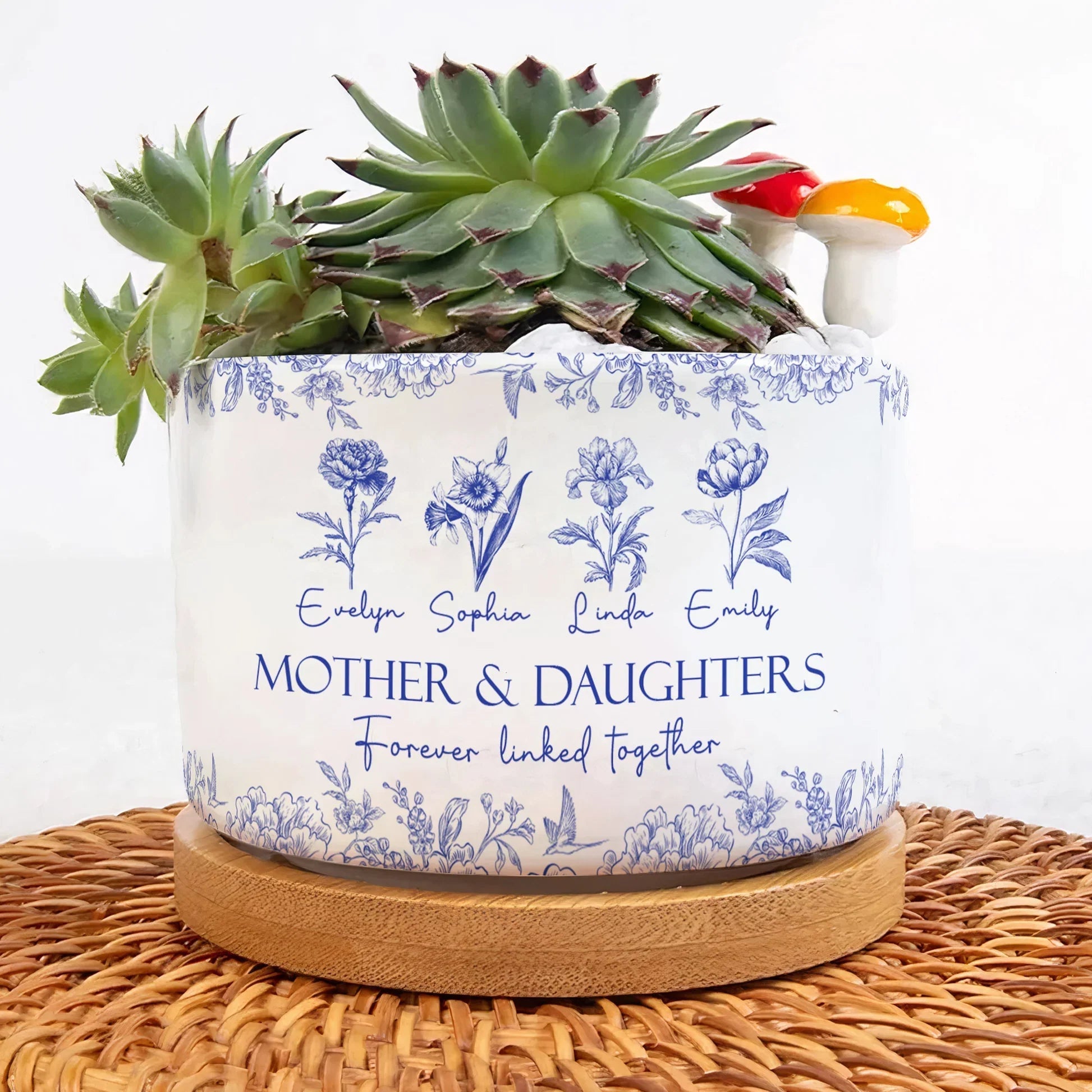 Personalized Ceramic Planter for Mothers & Daughters - Sentimental Gift for Home Decor Vase MagicInPrints