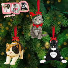 Load image into Gallery viewer, “Purrfect Holiday Memories” - Cute Cat Ornament, Personalized Gift for Cat Lovers Ornament MagicInPrints
