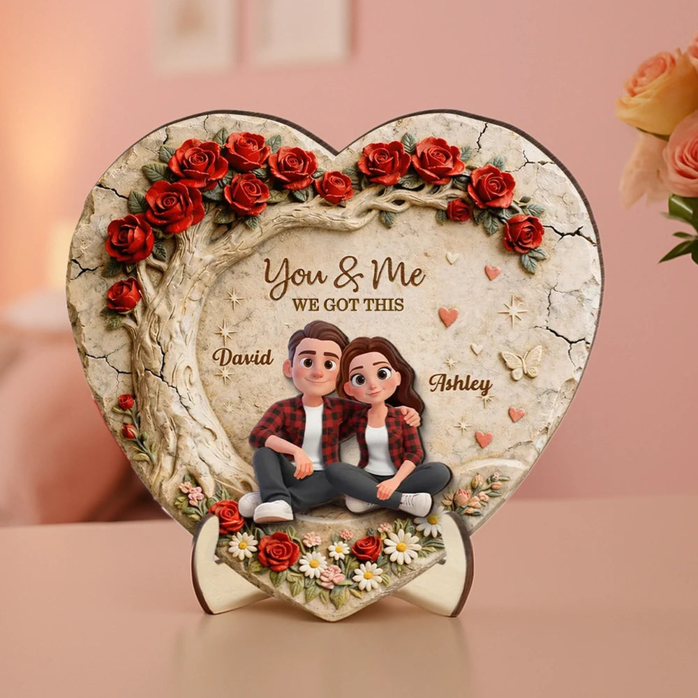 Personalized Heart-Shaped Plaque for Couples - Romantic Gift Plaque MagicInPrints