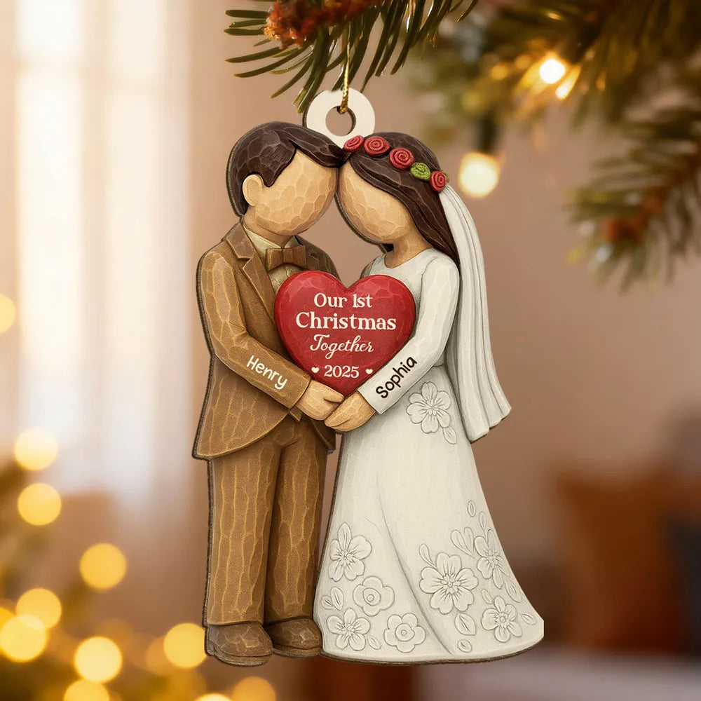 Personalized Couple Christmas Ornament - First Christmas Together Keepsake Ornament MagicInPrints