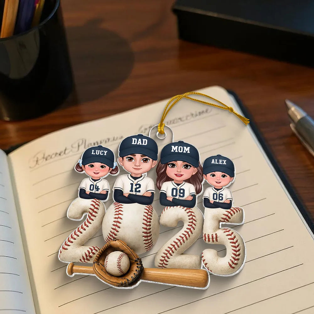 Personalized Family Baseball Ornament 2025 for Christmas Tree - Custom Names Ornament MagicInPrints