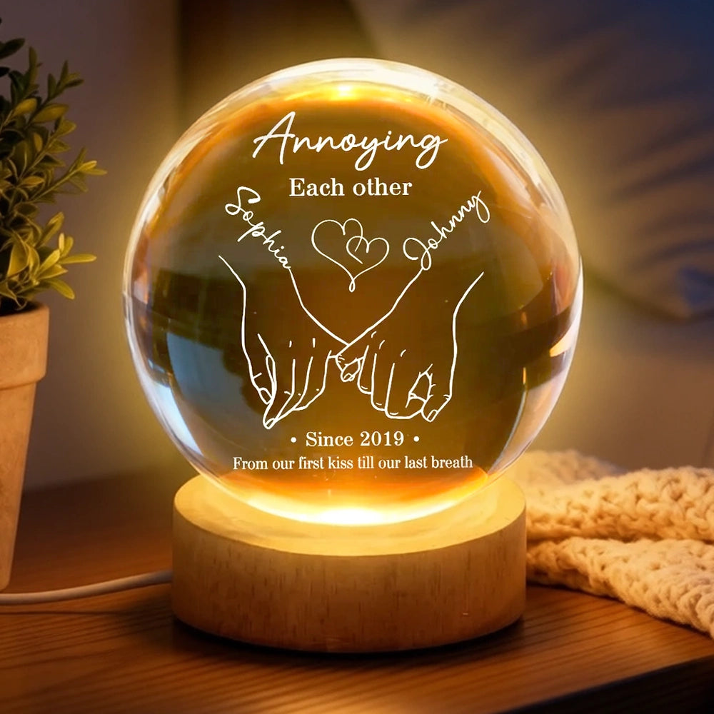 Personalized LED Globe Lamp for Couples with Custom Names - Romantic Anniversary Gift Lamp MagicInPrints