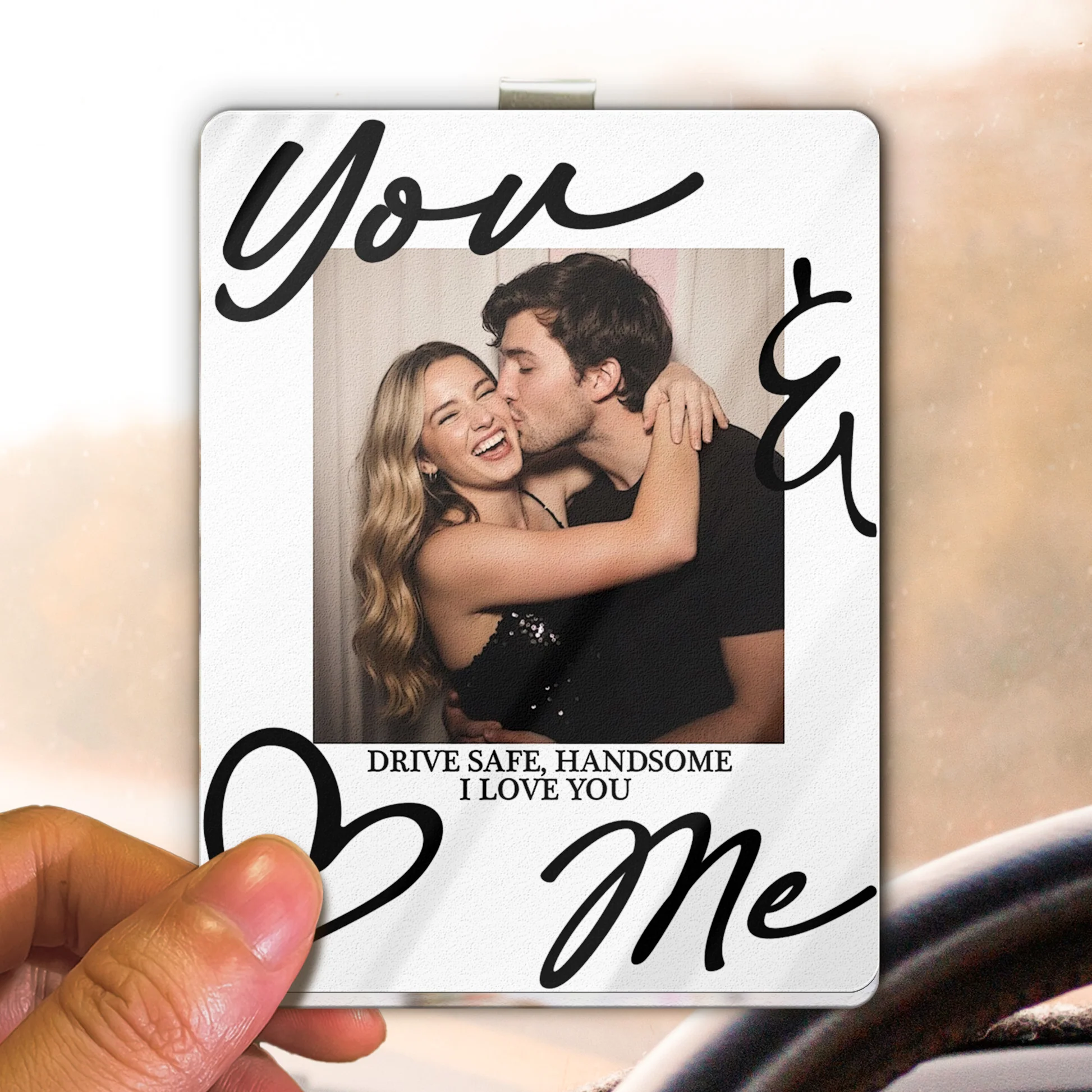 Personalized Photo Car Hanging Ornament for Couples - Romantic Gift Car Hanger MagicInPrints