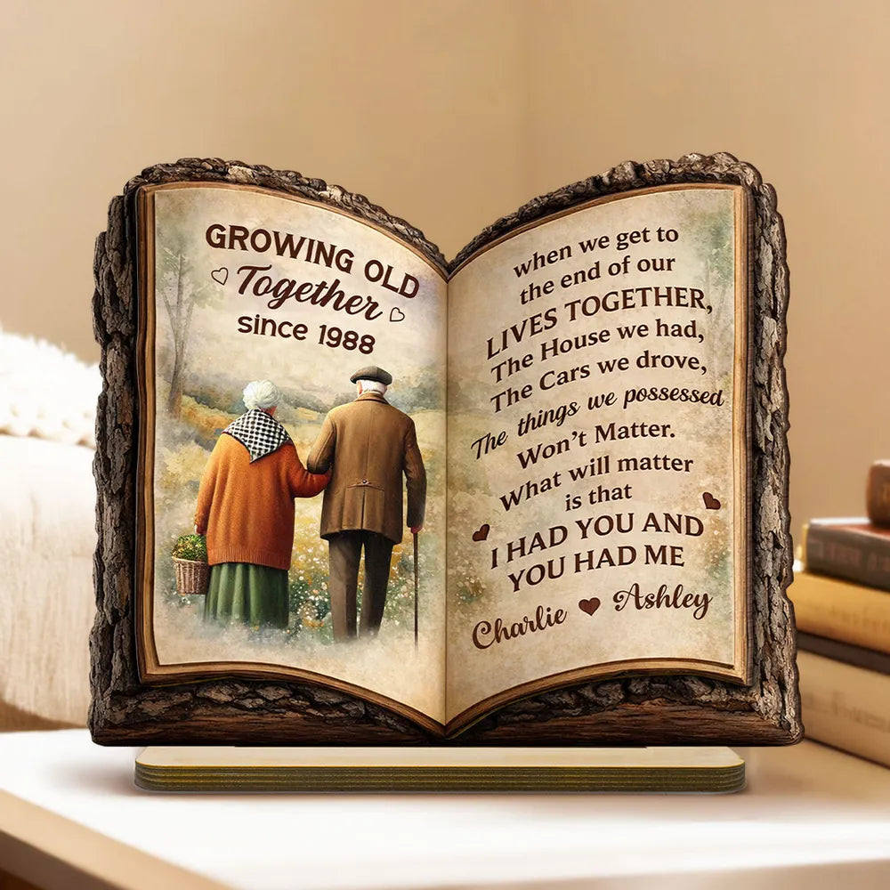 Personalized Wooden Anniversary Book Plaque for Couples - Sentimental Gift Plaque MagicInPrints