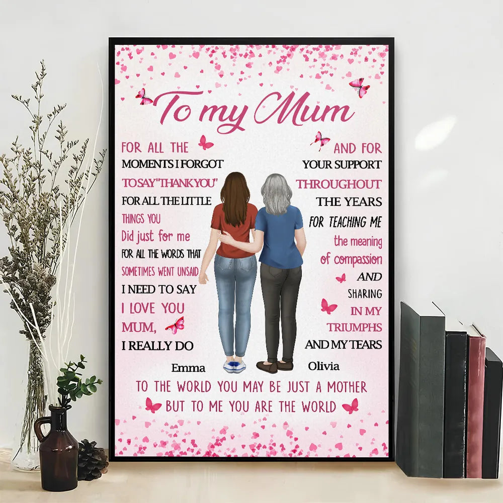 Personalized Mother-Daughter Wall Art - Sentimental Gift for Mom Poster or Canvas MagicInPrints