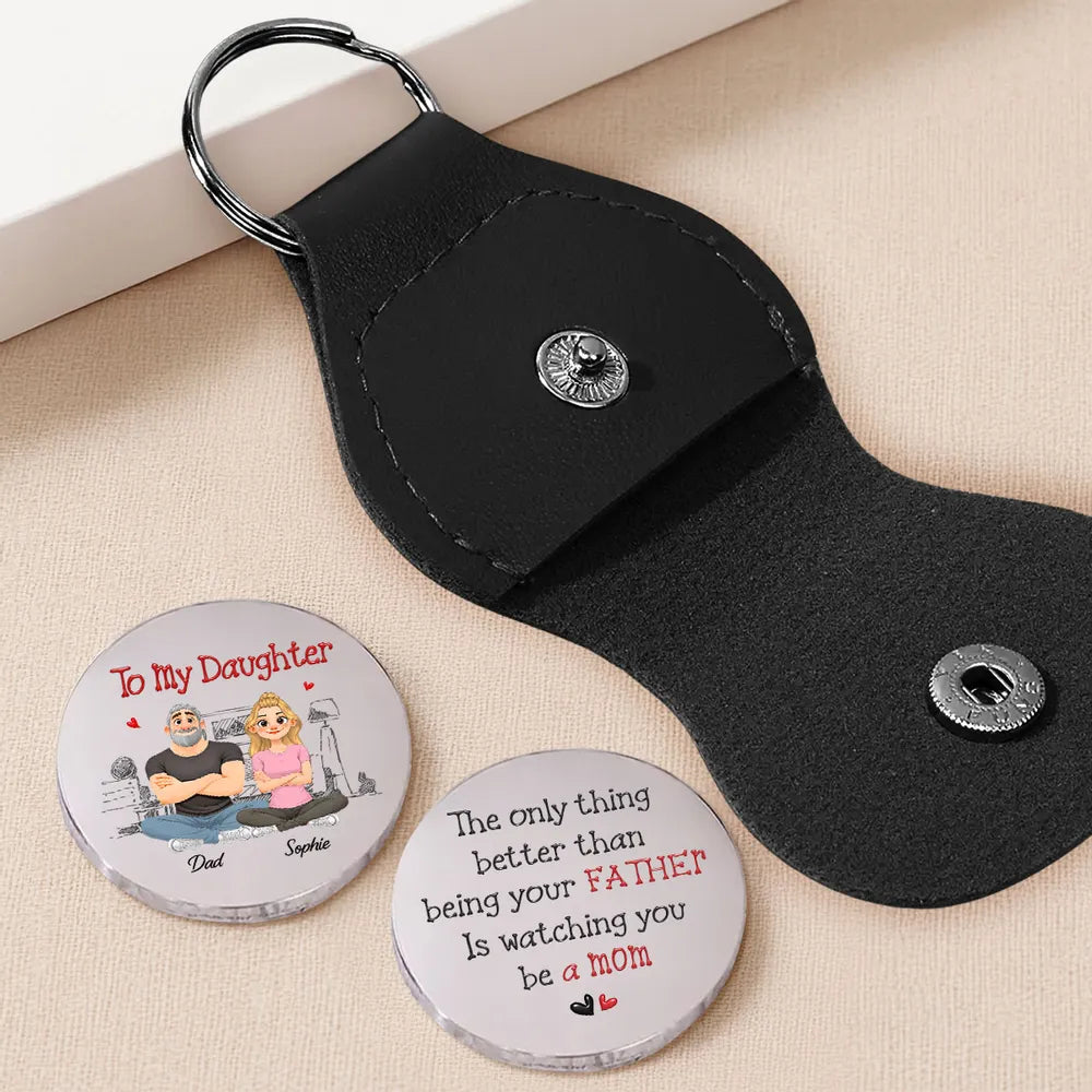 Personalized Keychain for Daughter with Engraved Message - Sentimental Gift from Dad Keychain MagicInPrints