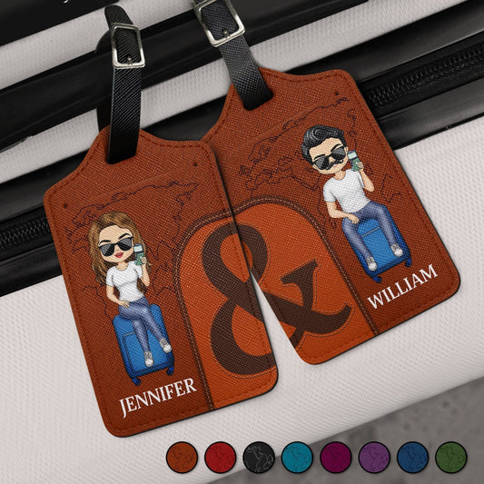 Custom Cartoon Couple Luggage Tags for Travelers - Personalized Travel Accessories Travel Gear MagicInPrints