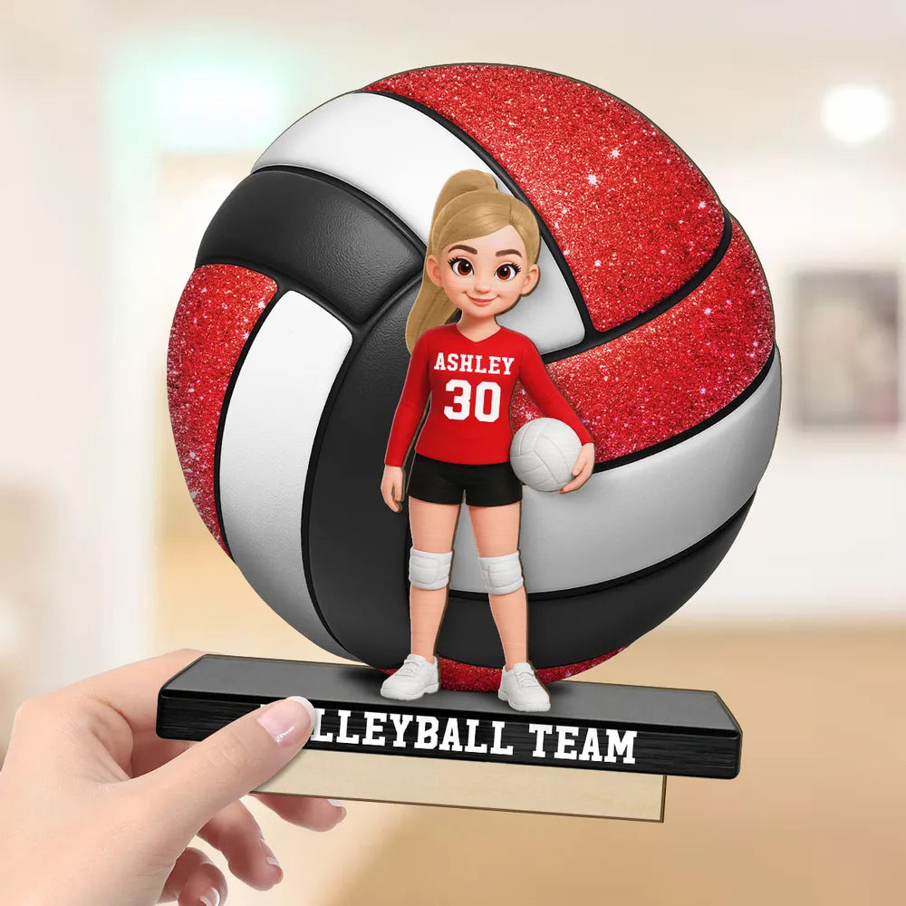 Personalized Volleyball Team Player Figurine for Kids - Custom Name and Number Plaque MagicInPrints