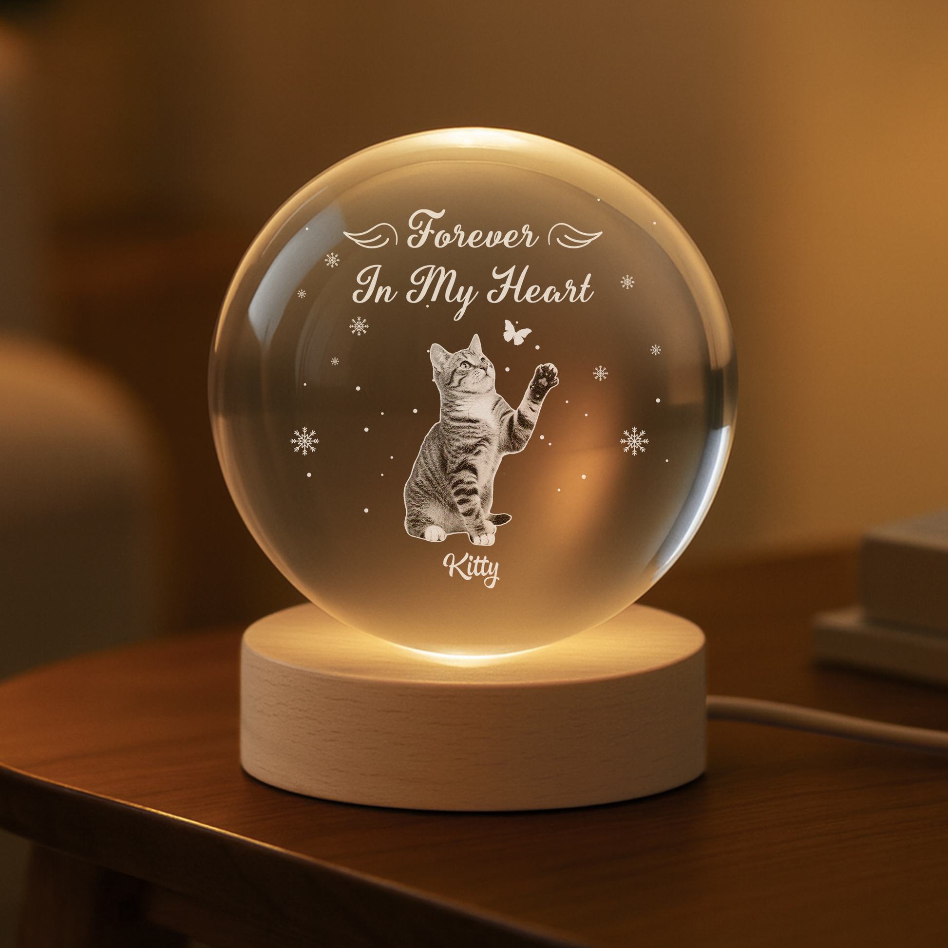 Personalized Photo Crystal Globe for Grandparents - Sentimental Gift for Family Lamp MagicInPrints