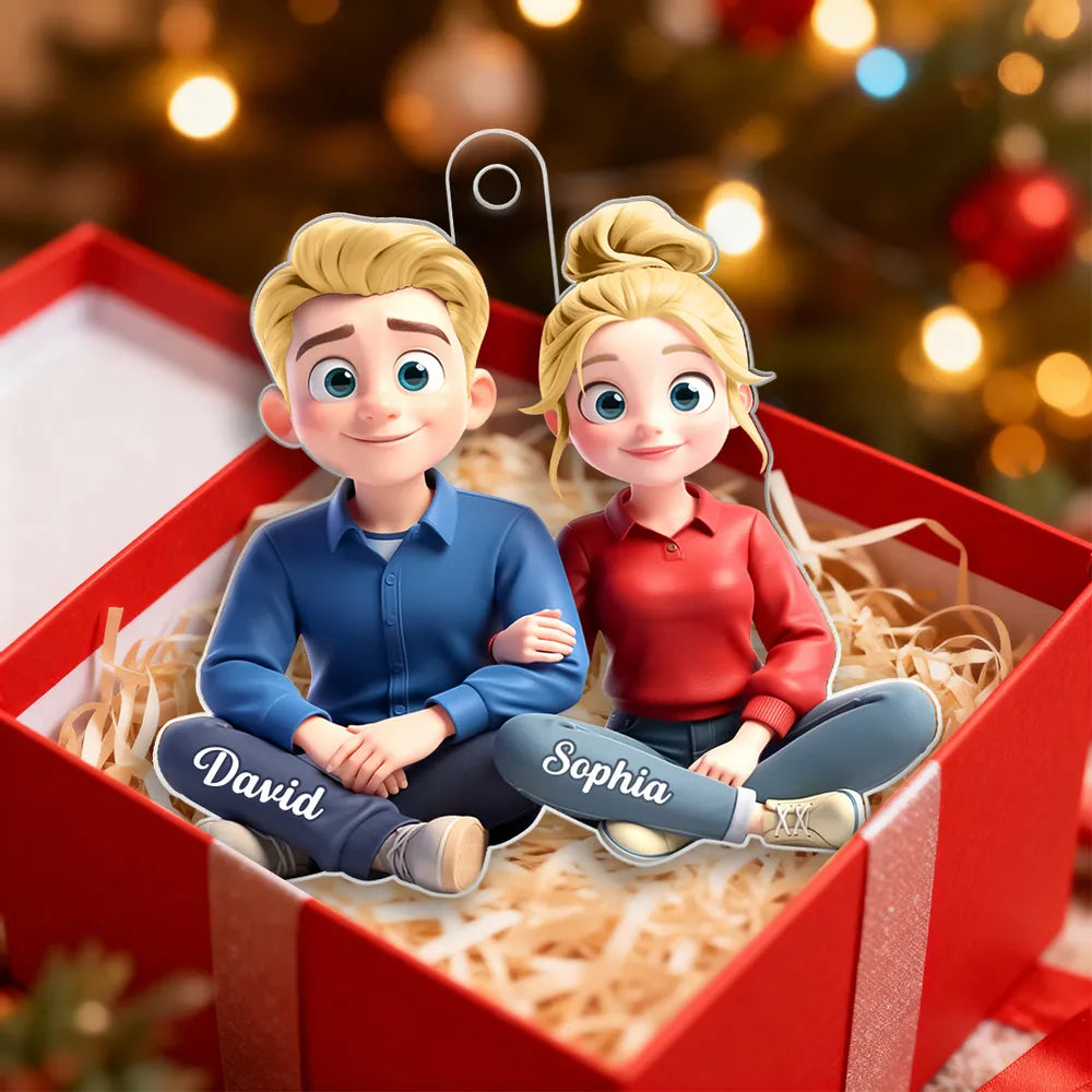 Custom Couple Christmas Ornament - Personalized Gift for Holidays Ornament MagicInPrints