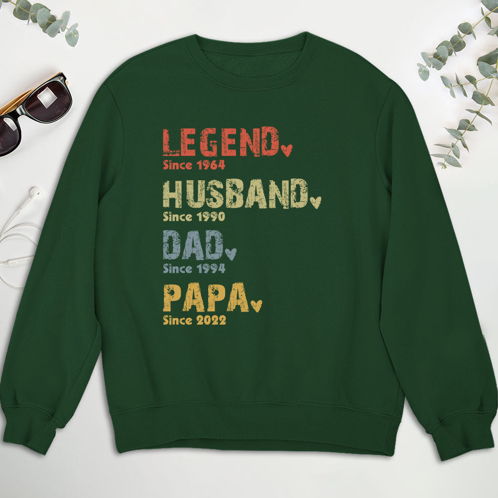 Personalized Men's T-Shirt for Dads - Legend, Husband, Dad, Papa Design Cloth MagicInPrints
