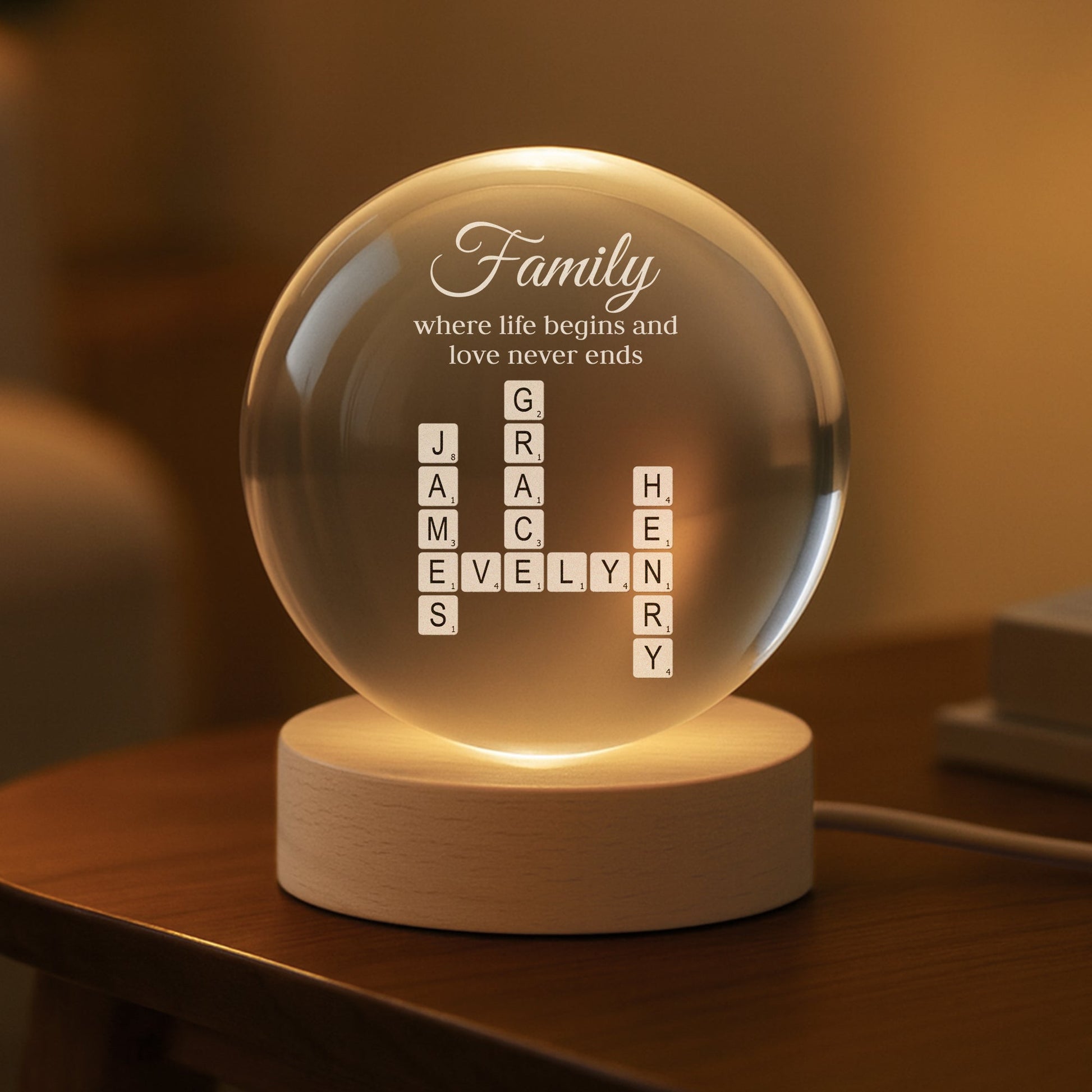 Custom Family Name LED Lamp for Home Decor - Sentimental Gift Lamp MagicInPrints