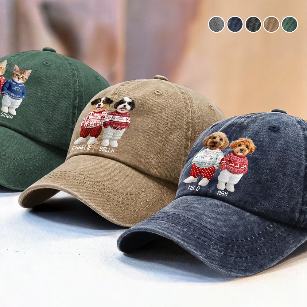 Custom Pet Photo Embroidered Hat for Dog Lovers - Perfect Christmas Gift Hat MagicInPrints