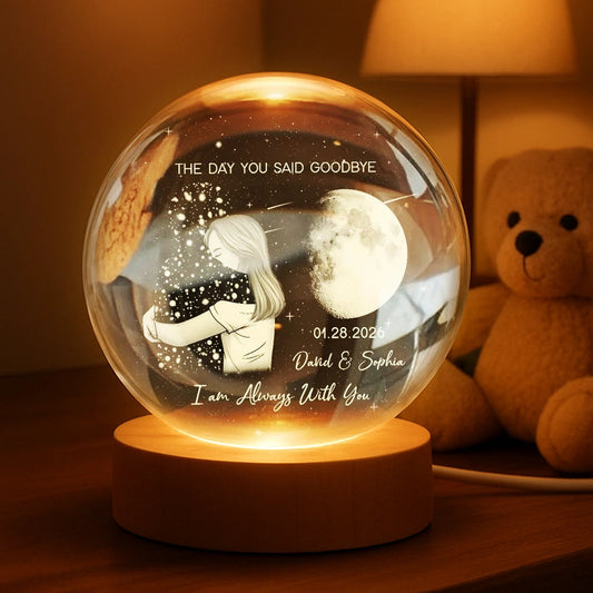 Personalized Memorial Moon Lamp for Couples - Sentimental Keepsake Lamp MagicInPrints