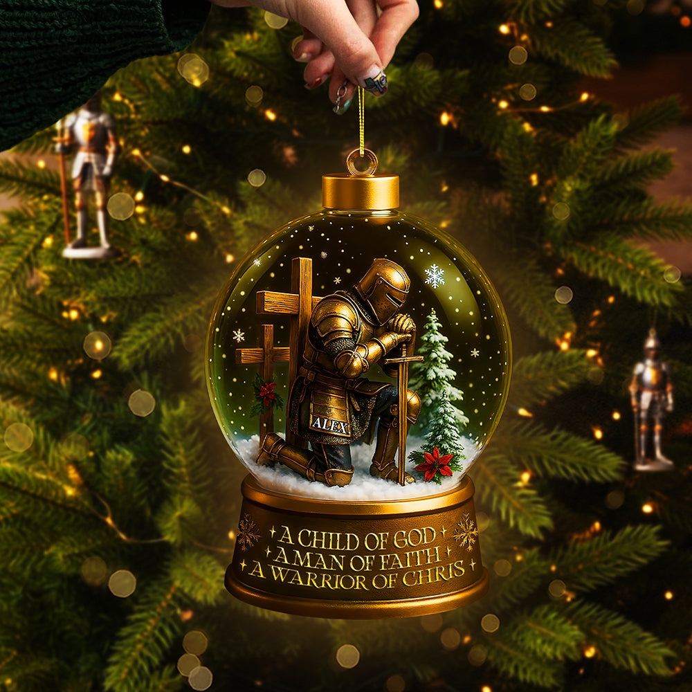 A Child of God, A Man of Faith - Personalized Warrior Ornament Ornament PopCulturePrints