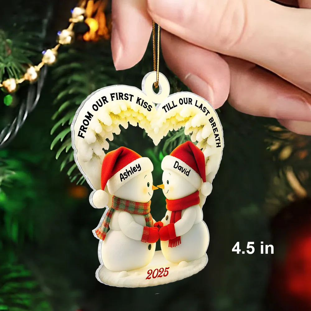 Personalized Snowman Couple Ornament for Couples - Christmas Keepsake Ornament MagicInPrints