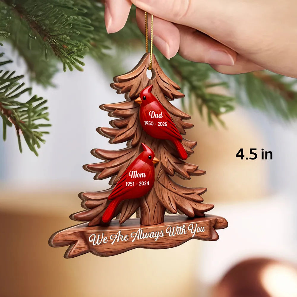Personalized Memorial Ornament for Family - Cardinal Design Keepsake Ornament MagicInPrints