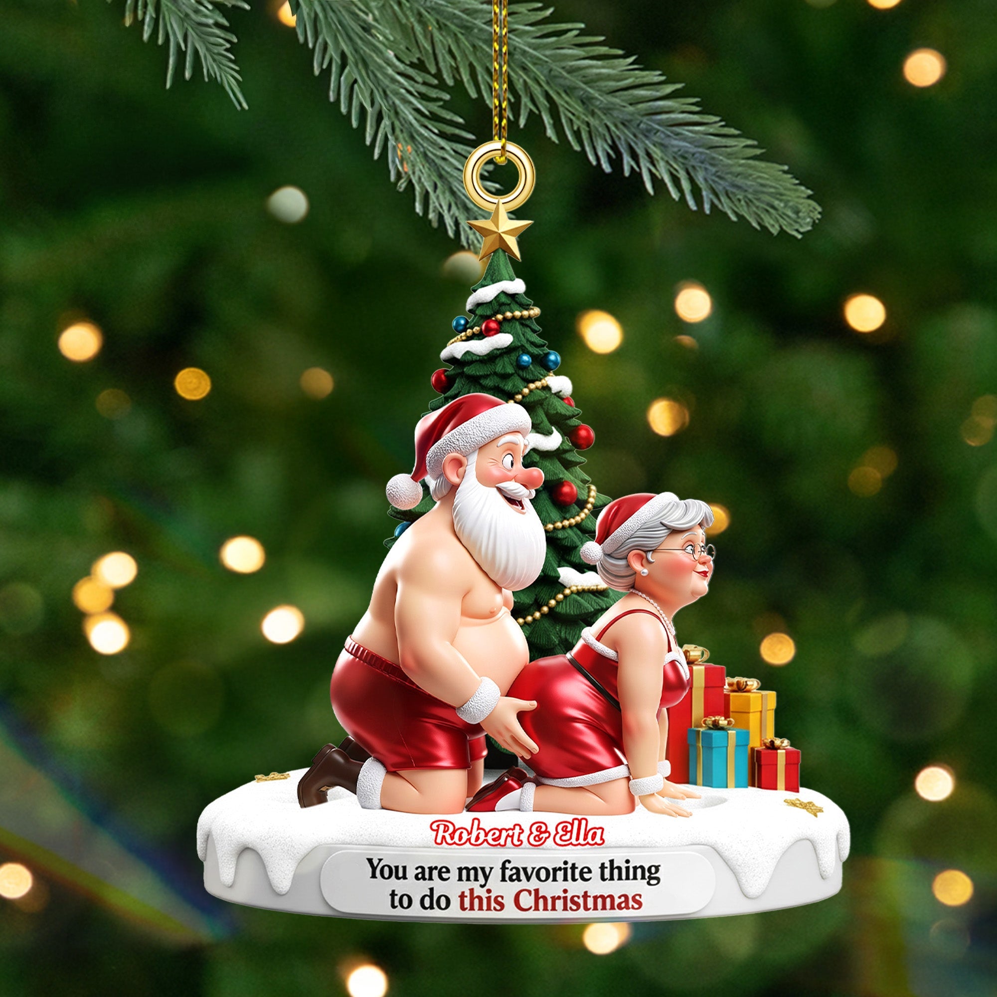 You are my favorite thing to do this Christmas - Old Naughty Couple Ornament Ornament MagicInPrints