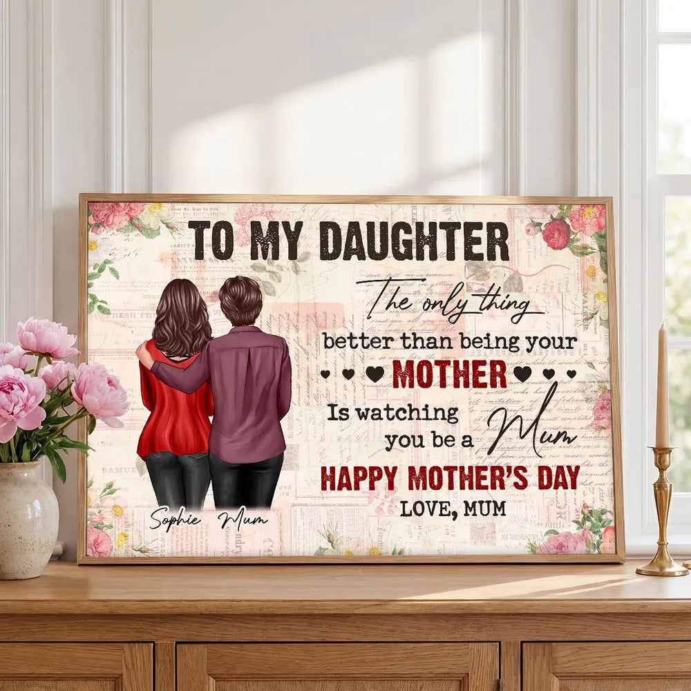 Personalized Mother-Daughter Canvas Art - Sentimental Gift for Mother's Day Poster or Canvas MagicInPrints