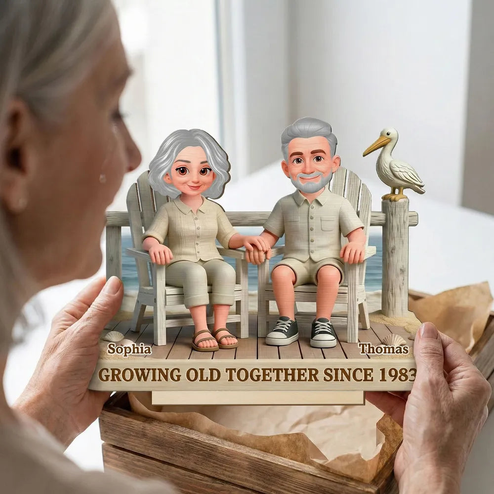 Custom Couple Figurine for Seniors - Anniversary Gift Keepsake Plaque MagicInPrints