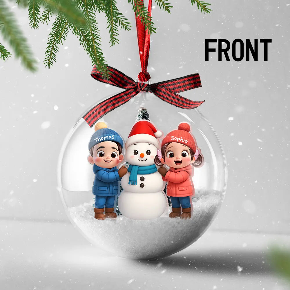 Personalized Christmas Ornament for Kids with Snowman - Holiday Decoration Ornament MagicInPrints