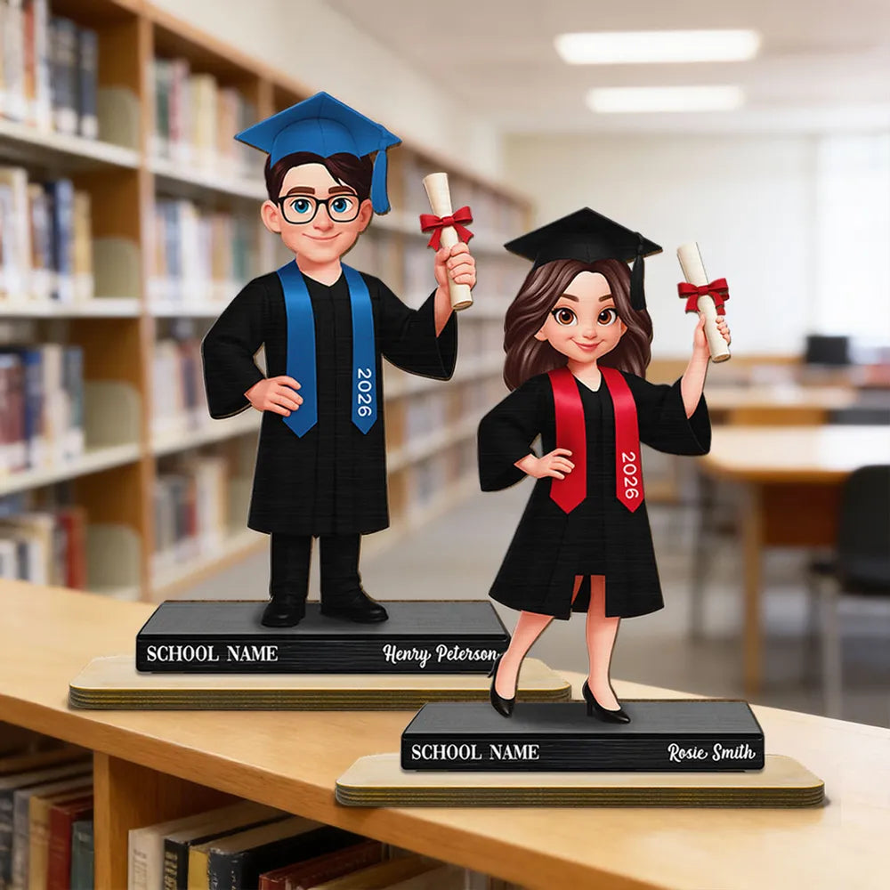Personalized Graduation Cake Topper for Kids - Custom Name and Year Plaque MagicInPrints