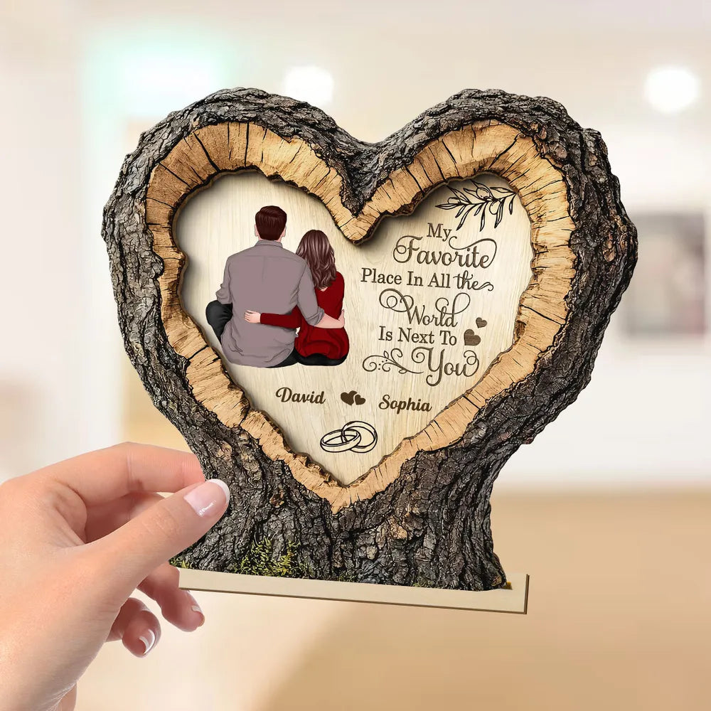 Personalized Heart-Shaped Wooden Plaque for Couples - Romantic Home Decor Gift Plaque MagicInPrints