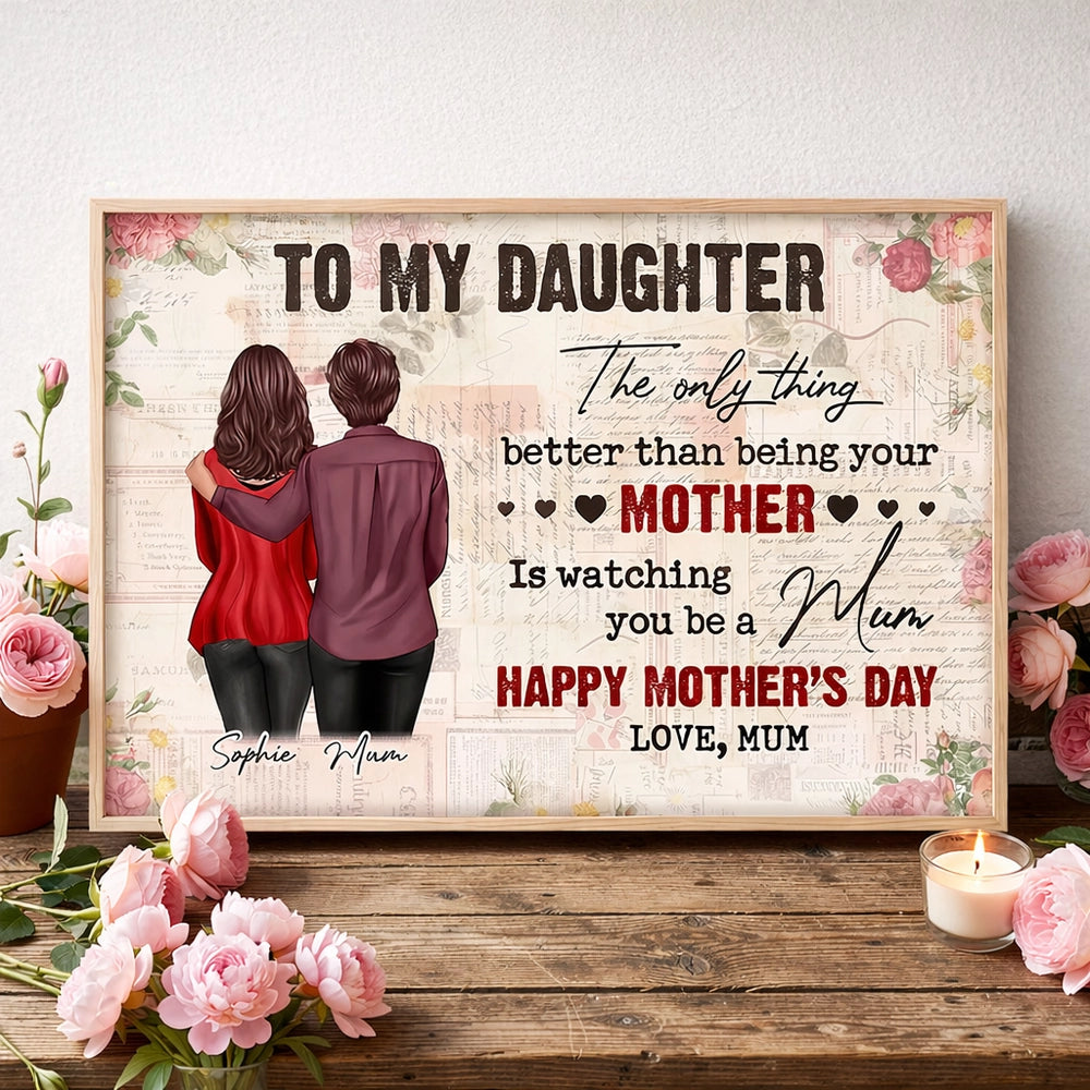 Personalized Mother-Daughter Canvas Art - Sentimental Gift for Mother's Day Poster or Canvas MagicInPrints