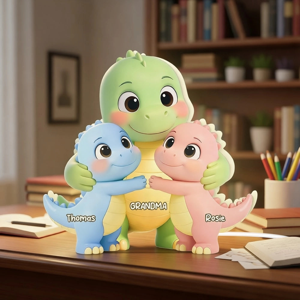 Custom Dinosaur Family Figurine for Grandma - Personalized Gift Plaque MagicInPrints