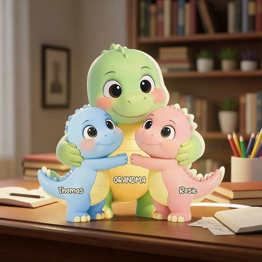 Custom Dinosaur Family Figurine for Grandma - Personalized Gift Plaque MagicInPrints