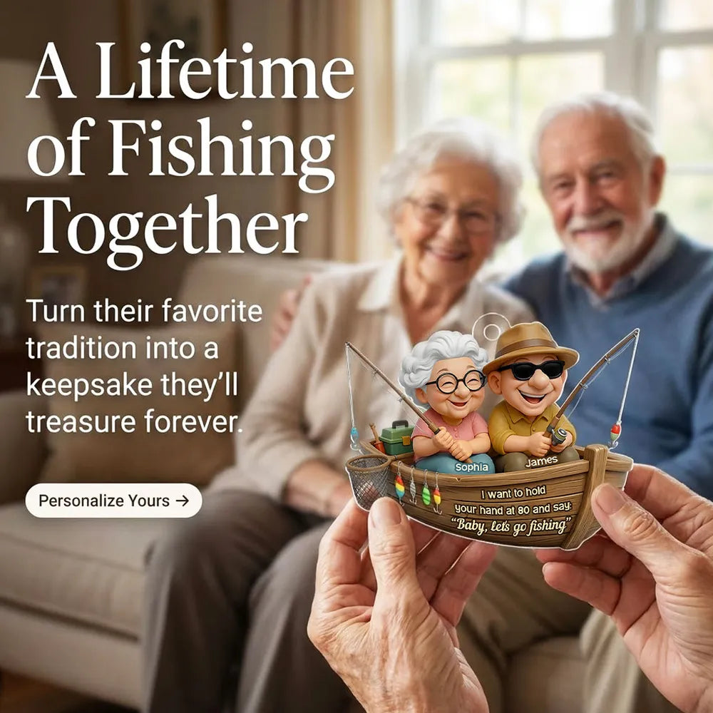 Personalized Fishing Couple Ornament for Grandparents - Anniversary Gift Ornament MagicInPrints