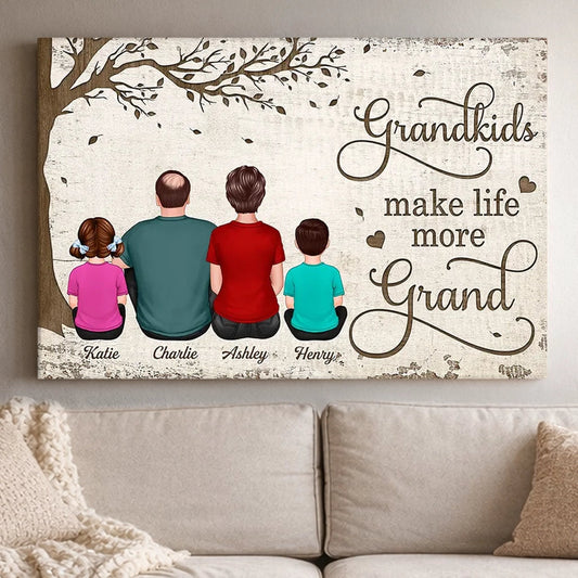 Personalized Family Canvas Print for Grandparents - Sentimental Home Decor Gift Poster or Canvas MagicInPrints