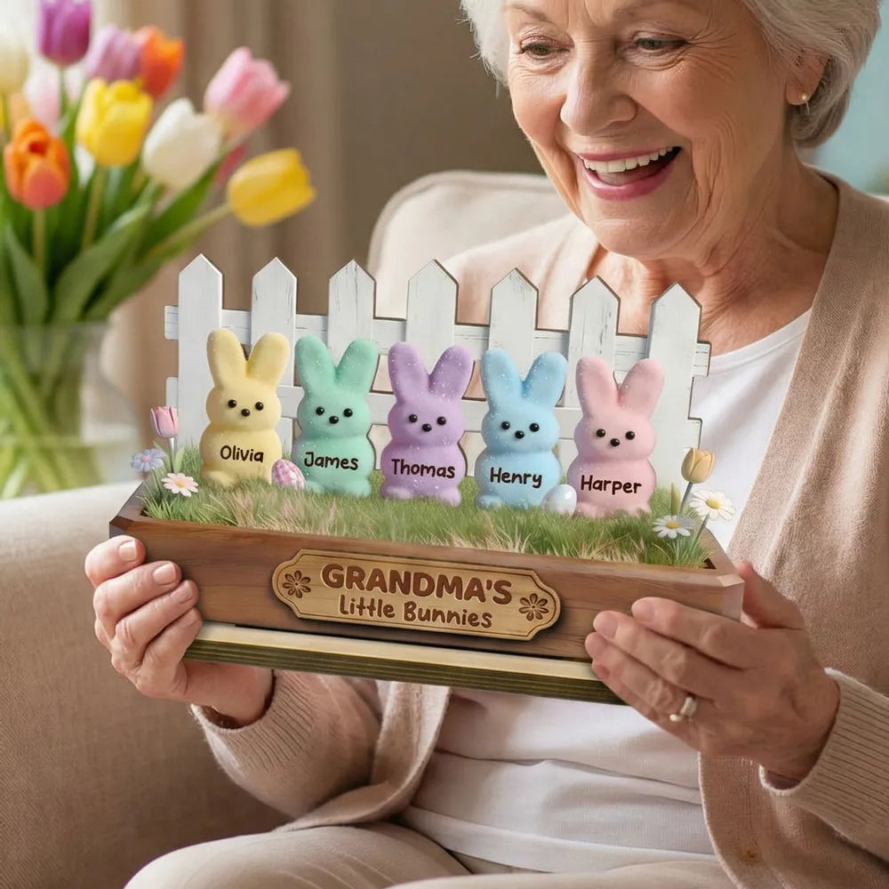 Personalized Grandma's Little Bunnies Figurine - Easter Gift for Family Plaque MagicInPrints