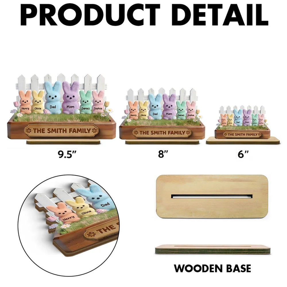 Personalized Family Bunny Easter Decoration Set - Custom Names for Spring Decor Plaque MagicInPrints