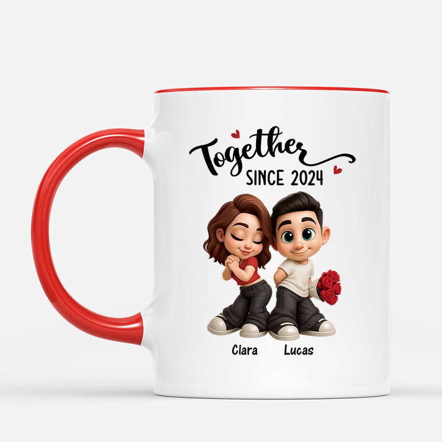 Personalized Couple Mug for Lovers with Cartoon Characters - Anniversary Gift Cup MagicInPrints