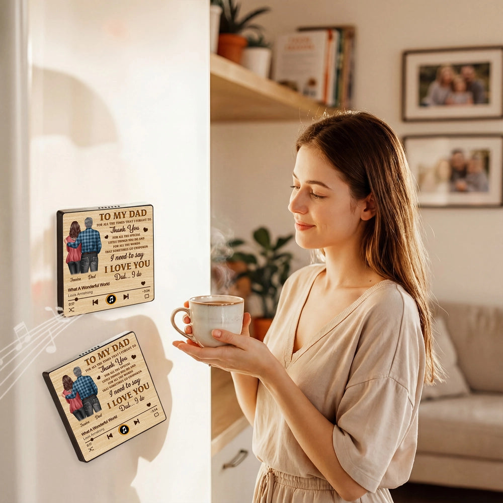 Personalized Music Plaque for Dad - Sentimental Gift with Custom Message Fridge Magnet MagicInPrints