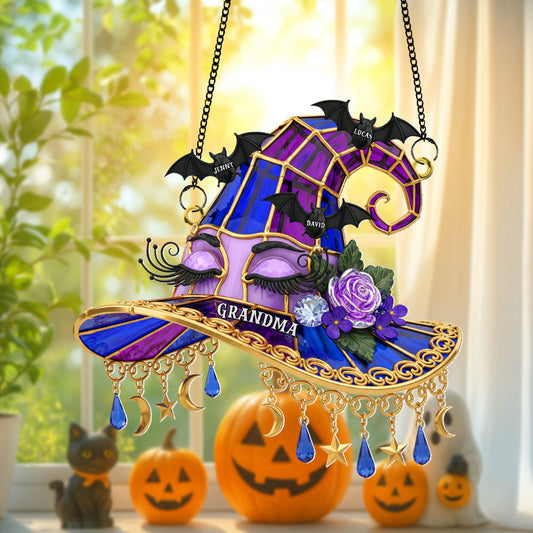 Witch Hat Personalized Gifts For Grandma Suncatcher Ornament Ornament MagicInPrints