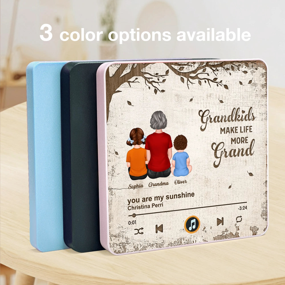 Personalized Music Plaque for Grandma with Grandkids Illustration - Sentimental Gift Fridge Magnet MagicInPrints
