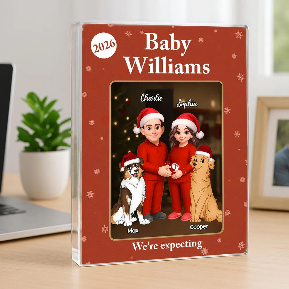 Personalized Family Christmas Ornament for Expecting Parents - Holiday Announcement Keepsake Plaque MagicInPrints